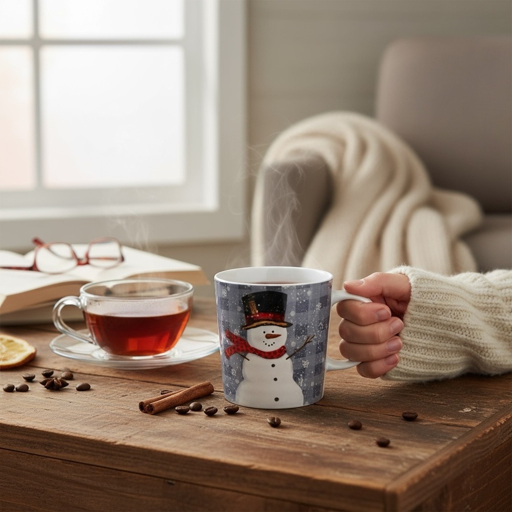 Fig & Fern Snowman Mug/Coffee Cup